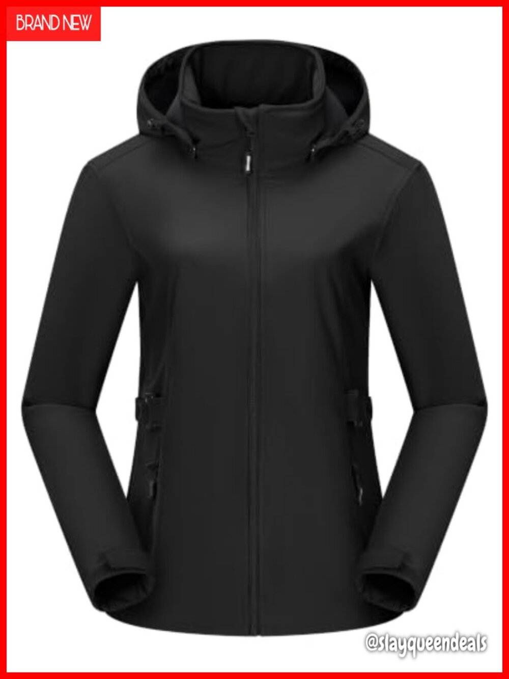 Fleece Lined Rain Jacket Waterproof Softshell Windbreaker Hooded Coat